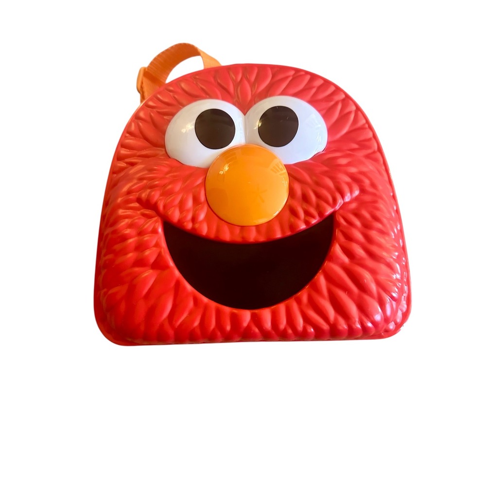 Sesame Street Elmo‎ Face Backpack Lunch Box Bag Kids Orange Strap